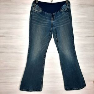 Indigo Blue Maternity pant, size PL, blue, with design on pocket